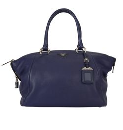 Top Handle Tote, Leather, Blue, 239, L/K, 2*